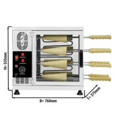 Grill/forno per trdelník 230Vna 8 pz + 16x stampo cono