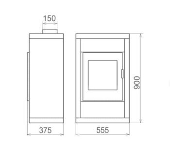 Hörby černá - 7kW, šamotová vyzdívka, dvouplášťová - Imagen 2