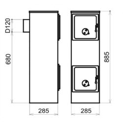 KERPEN II - čierny smalt, šamotová výmurovka