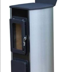 Kandallókályha, Milano II B fekete, rozsdamentes acél