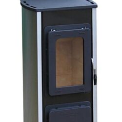 Kandallókályha, Milano II B fekete, rozsdamentes acél