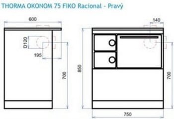 OKONOM 75 FIKO De Luxe bílý levý bílá – 3 kép