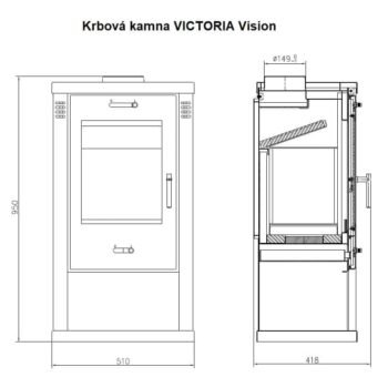 Krbová kamna VICTORIA Vision - Obrázok 2