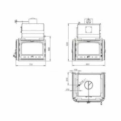 Insert de cheminée avec échangeur de chaleur PRITY 3C W28