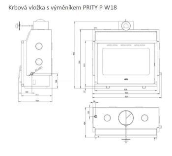 Krbová vložka s teplovodním výměníkem PRITY P W18 – Image 3