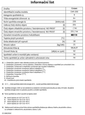 Pultový mrazák Crown CHF-250 - Afbeelding 3