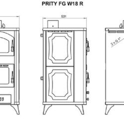 Termocamino con forno e scambiatore di calore PRITY FG W18 R
