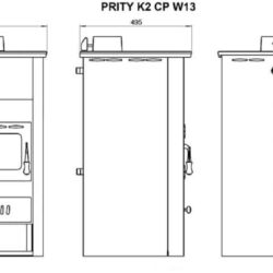 Kamin med värmeväxlare PRITY K2 CP W13