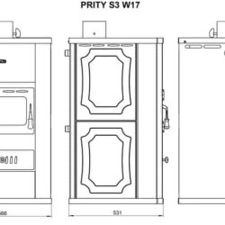 Fireplace stove with heat exchanger PRITY S3 W17