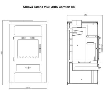 Krbová kamna s výměníkem VICTORIA Comfort KB - Imagen 2