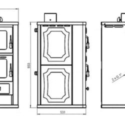 Kaminofen mit Backofen und Wärmetauscher PRITY FG W15