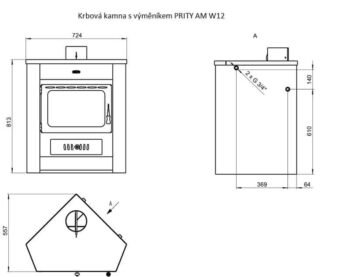 Krbová kamna s výměníkem PRITY AM W12 - Obrázok 3