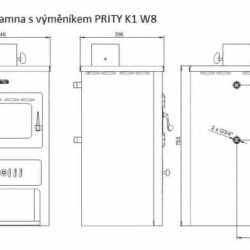 Kandalló kályha hőcserélővel PRITY K1 W8