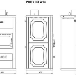Kandalló kályha hőcserélővel PRITY S3 W13