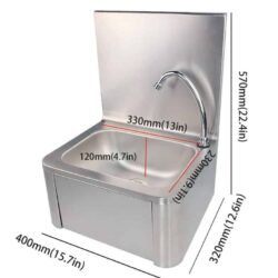 Évier suspendu en acier inoxydable avec paroi arrière