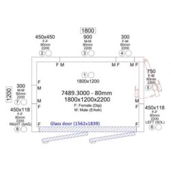 Modulare Kühlbox mit Glastür 180x120x220 cm