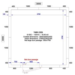 Cella frigorifera CS 3x3m 16,4m3 PRO LINE