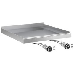 Gastro-Inox built-in grill with stainless steel back surface, 1/2 smooth-1/2 ribbed, 60 cm