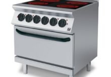 Sklokeramická varná doska Gastro-Inox 700 HP so 4 kuchynskými a elektrickými platňami, 80 cm