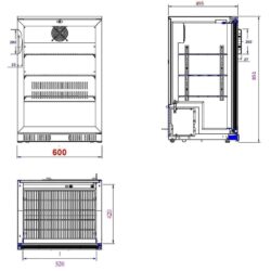 Glazen toonbankkoelkast CS 7517A 1 deur