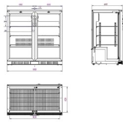 Glazen toonbankkoelkast CS 7517A 2 deuren
