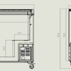 CS 461L glazed counter freezer