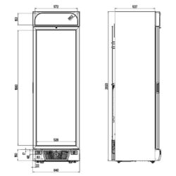 Congelatore con vetro nero CS 7464A 006 382L