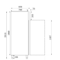 Armário de refrigeração em aço inoxidável CS SS 7450A 0072