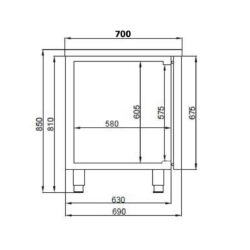 Mesa de resfriamento CS700 160cm sem motor PRO LINE