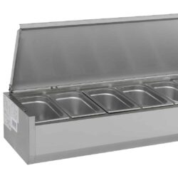 Koelunit CS TOP SS 150cm 6xGN1/3 roestvrij staal. omslag