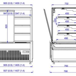 Chladící vitrína CS NERO 1.4
