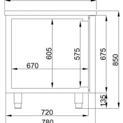 Bàn lạnh CS800 155 cm -2/+8 °C Pro Line