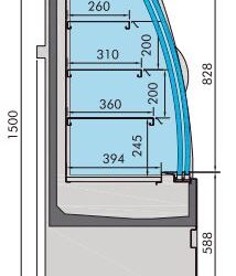 Vitrine refrigerada CS NOAH 1.3 porta deslizante