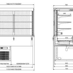 Tủ trưng bày quầy làm mát tích hợp treo tường CS - ROLL-UP 3/1