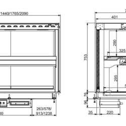 Tủ ấm tích hợp CS Keramic 3/1 màu đen