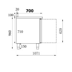 Bàn lạnh CS700 2 cửa 136cm -2/+8°C