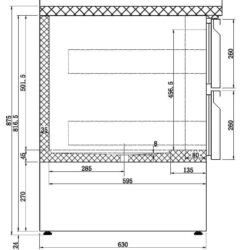 Chladící stůl CS700 136cm 6 zásuvek Compact Line