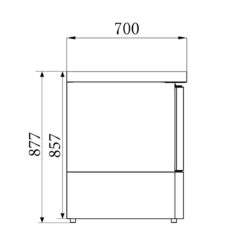 Mesa refrigerada CS700 44cm Línea Compacta