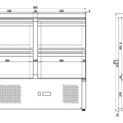 Стіл холодильний CS700 90см 4 ящика Compact Line