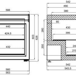 Tủ đông thủy tinh để bàn đựng kem