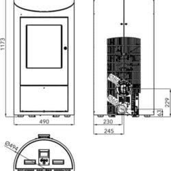 Pelletskamin HSP 7 II GRANDE RLU DE LUXE, röd inkl. Wi-Fi