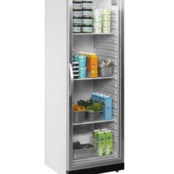 Porte vitrée du réfrigérateur, blanche TEFCOLD UR 400 G