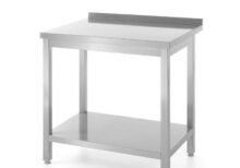 Nástenný stolík s policou HENDI, Kitchen Line, 1200x600x(H)850mm