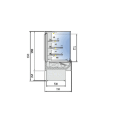 Tủ trưng bày dịch vụ bánh kẹo VSS-69 95cm