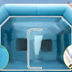 Oficina de pintura móvel inflável, tenda de pulverização 12 x 5 x 4 m