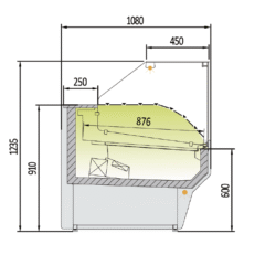 Service-Kühlvitrine CVES-10-FT-10 belüftet 108*102