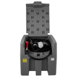 Tanque de transferencia móvil para diésel, capacidad 220 litros, gris