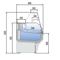 Pultová obslužná vitrína CVE-8-10R