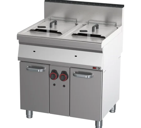 Dobbelt gasfrituregryde 0,8 kW/l, 15+15 l under opbygning | REDFOX - FE 70/80 G
