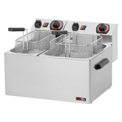 Electric fryer 0.42 + 0.38 kW/l, 8 + 5 l tabletop 230 V | REDFOX - FE 74